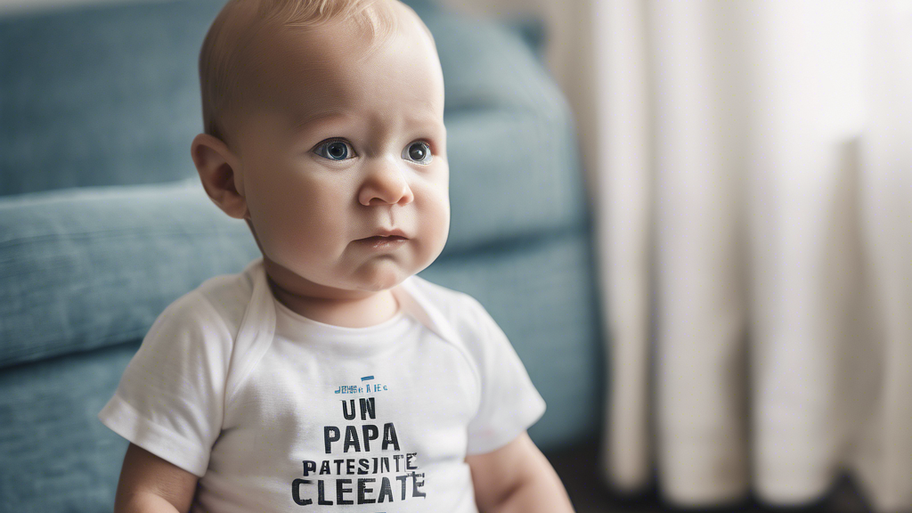 Illustration détaillée sur T-shirt bébé papa : un cadeau original pour célébrer la paternité